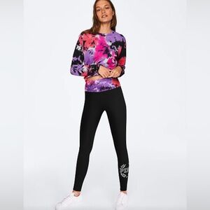 New Victoria’s Secret PINK cotton yoga leggings PINK leggings poppy tie dye logo